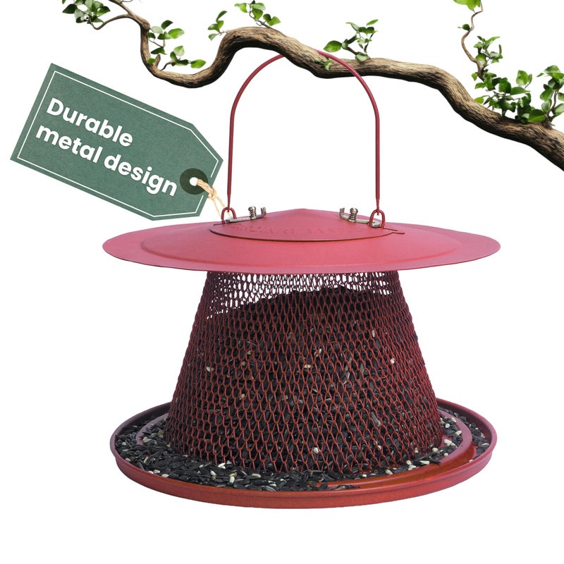 Perky-Pet Durable Wild Bird Feeder - 2.5 lb Seed Capacity - Feed up to 15 Birds at Once - Red, C00322 - Hanging Wild Bird Feeder for Outdoor Decor - Image 1